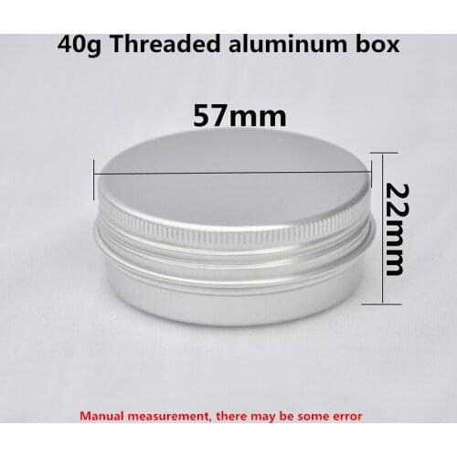 40G 57*22mm Sealed threaded aluminum box Packaging box DIY Compote Aluminum cans Aluminum bottles