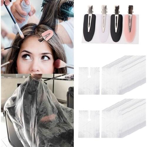 500Pcs Disposable Hair Cutting Capes Hair Dressing Apron with 4pc Hair Clip