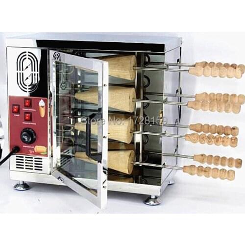 8 &16 Rollers Commercial 110v 220v Electric Ice Cream Cone Chimney Cake Kurtos Kalacs Grill Roll Oven Maker Machine