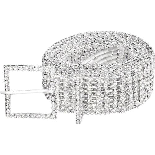 8 Row Multi-uses Adjustable Fashion Novelty Waist Chain Charm Diamante Belt