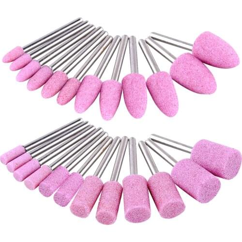 24pcs Abrasive Mounted Stone For Dremel Electric Rotary Tools Grinding Stone Wheel Polishing Head Tools Accessories 1/8' Shank