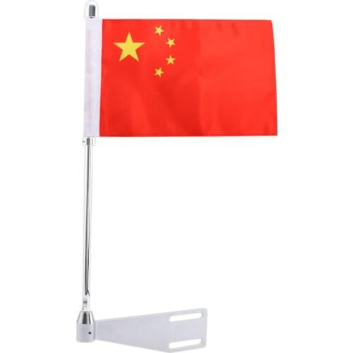Motorcycle Luggage Rack Mount Flag Pole w/ Chinese Flag For Indian Chief Roadmaster