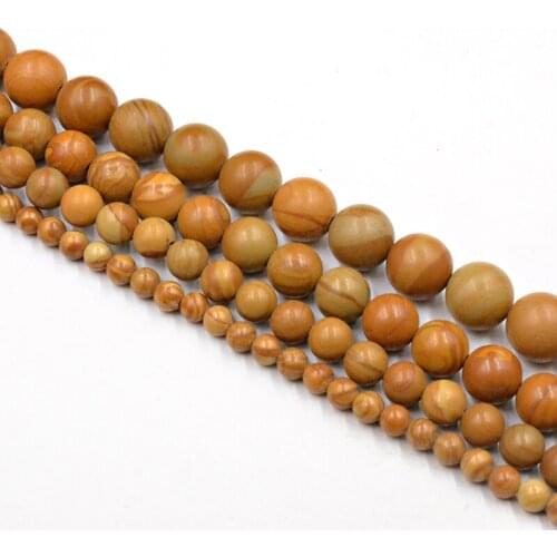Natural Stone Wood Stripe Round Beads Wholesale Loose Beads for Jewelry Making Accessories 4-12mm DIY Free Shipping