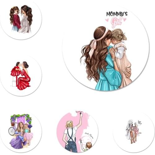 Black Brown Hair Baby Mom Girl Queen Icons Pins Badge Decoration Brooches Metal Badges For Backpack Decoration 58mm