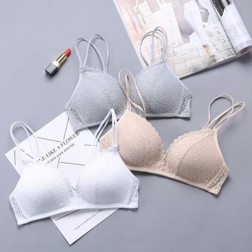 Perfering Black Bra Wire Free Push Up Sexy Women Bras Lace Bralette Lingerie Small Breast Adjusts A B C Bra Female Underwear