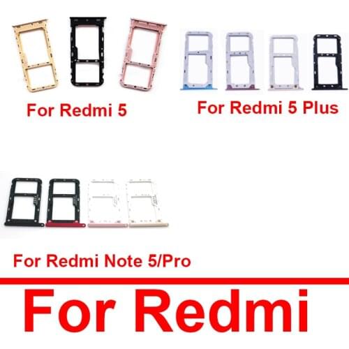 Micro Sim Card Tray Holder For Xiaomi Redmi 5 Plus 5+ 5Plus Micro SD Reader Sim Card Slot Flex Cable Replacement Repair Parts