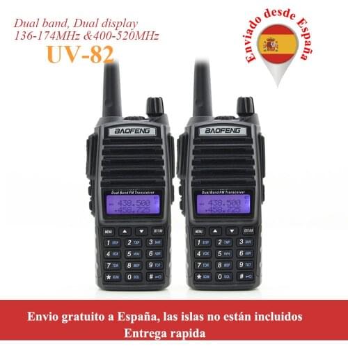 Shipping from Russia 2 pcs/lot walkie talkie BaoFeng UV-82 Dual-Band 136-174/400-520 MHz FM Ham Two way Radio Transceiver uv82