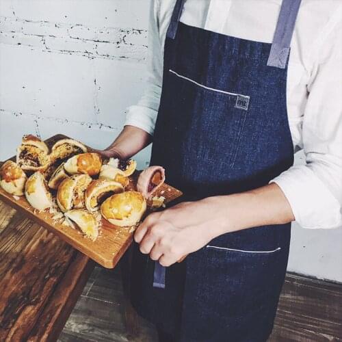 Denim apron overalls Korean fashion kitchen restaurant coffee shop men and women