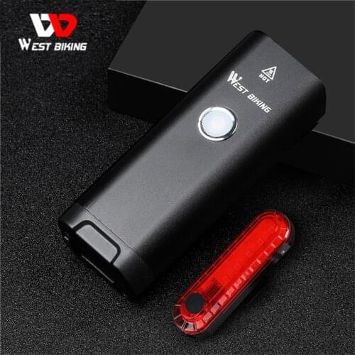 WEST BIKING 18650mAh Bike Front Rear Light Set USB Rechargeable Lantern Flashlight Cycling Waterproof Aluminum Bicycle Lamp Sets