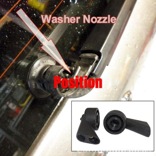 2Pcs 8E9955985 8K9955985A Black Rear Window WindShield Wiper Washer Nozzle Spray Jet For Audi A1 A3 A4 Q7 S3 S4 2006 2012 2016