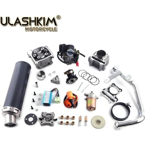 GY6 50 80 upgrade 100 cc 137QMA QMB139 4 STROKE CYLINDER KIT Head Exhaust Racing Rollers Oil Gear Rings Arms Assemly