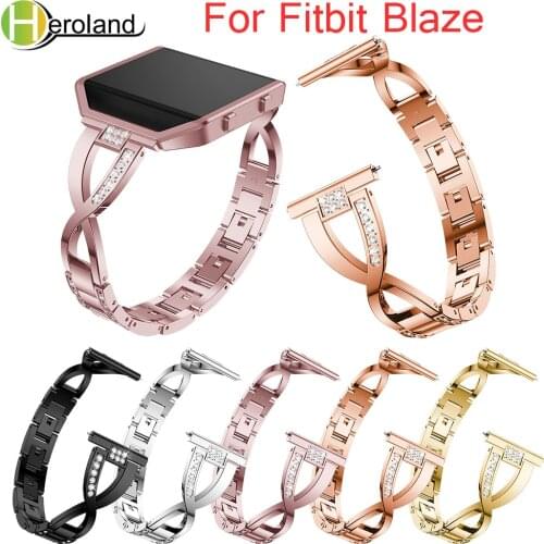 Crystal Metal WatchBand For Fitbit Blaze smart watch band Wrist Strap For Fitbit Blaze bracelet With Rhinestone Stainless Steel