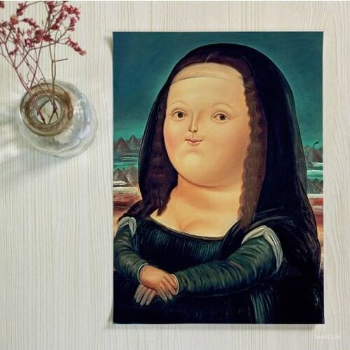 ART ZONE Mona Lisa Fat Girl Painting Nordic Canvas Poster Wall Art Print Picture For Modern Living Room Bedroom Decor Poster