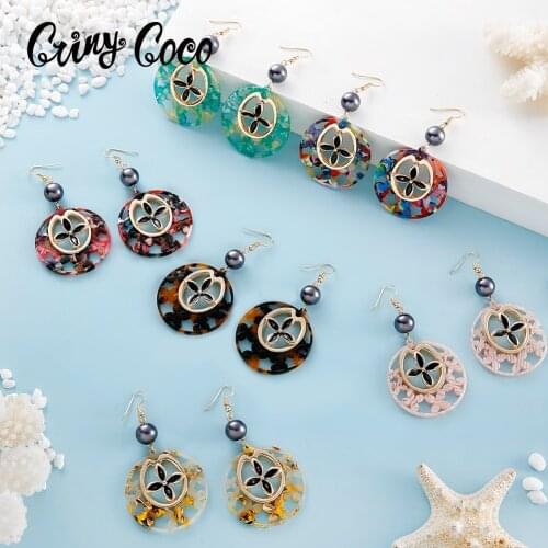 Cring Coco Trendy Jewelry Pendant Earring Wholesale Marshallese Dangling Earrings for Women Hawaiian Big Designer Multicolor