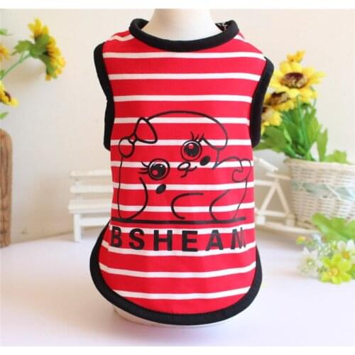 New Spring Summer Xs Dog Clothes For Small Dogs Girl Boy Teddy Red Stripe Vest Puppy Outfit Pet Clothing