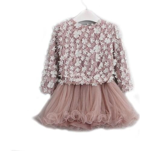 Baby Girls clothes summer embroidery petal dress toddler kids lace tutu dress Children Bridesmaid Elegant Dress Pageant Wedding