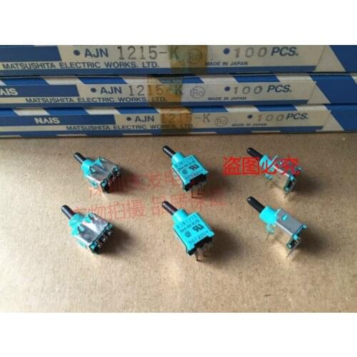 Original new 100% AJN1215 miniature button switch 5pin 2gear 50mA 48V shaking head rocker arm