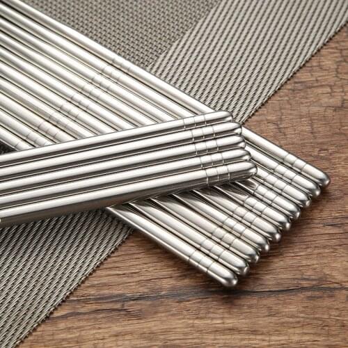 Stainless Steel Chopsticks Tableware Kitchen Home High Temperature Resistant and Sterilizable Not Moldy Skid Easy To Clean