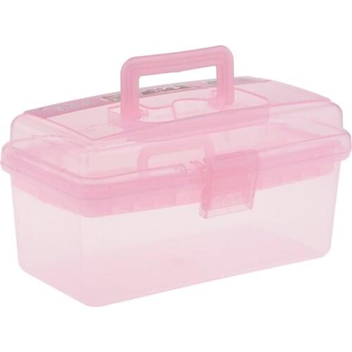 Plastic Tool Box Lockable Storage Case Art Craft Supply Organizer Container