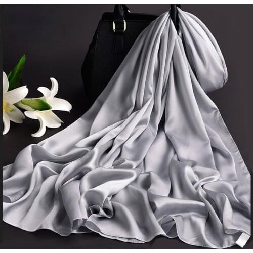 High Quality Silk Touch Plain Headscarf Women Long Bandana Muslim Solid Color Shawl Foulard Femme Designer Satin Hijab Indonesia