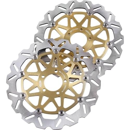 2PCS Front Brake Disc Rotors For Kawasaki Ninja ZX7R ZX9R ZX12R ZZR1100 ZZR1200 ZXR750 Gold Color, Motorcycle Spare Parts