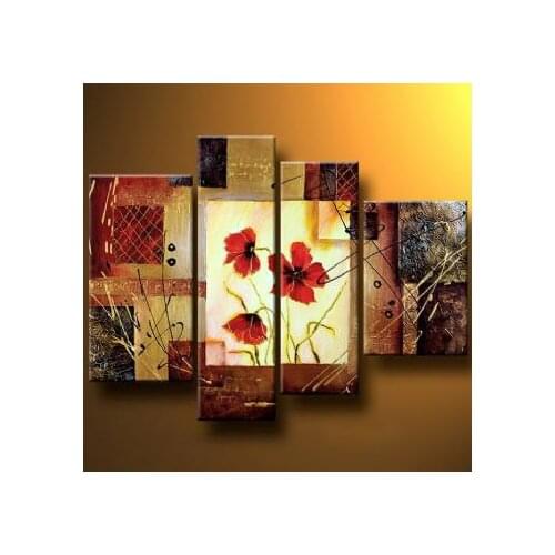 Hand Painting Oil Painting Richly Decorated Composition With Poppies-Modern Canvas Art Wall Decor-Floral Oil Painting Wall Art