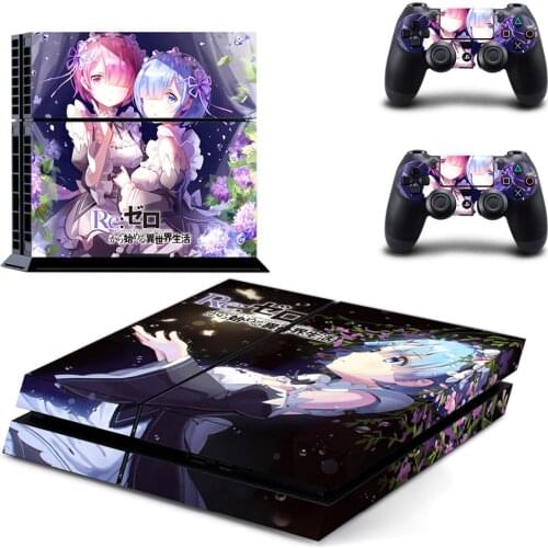 Anime Cute Girl Rem RE: Life in A Different World From Zero PS4 Skin Sticker For Sony PlayStation 4 Console and Controllers