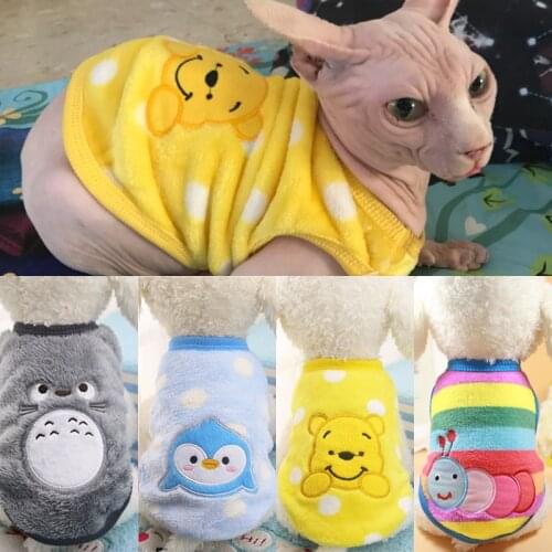 Warm Cat Clothes Autumn Winter Pet Clothing For Small Cats Dogs Cartoon Cat Costumes Soft Fleece Kitten Kitty Coat Jacket Outfit
