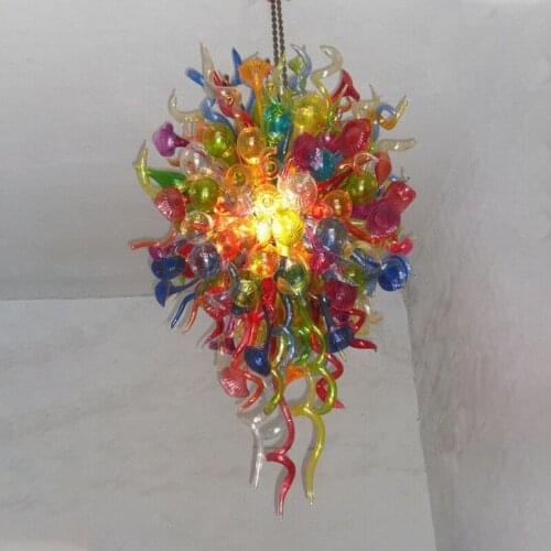 Gorgeous Murano Blown Glass Chandelier Lamp Colored Morning Glory LED Chandelier Light Fixtures for Dining Room Table Top 120 CM