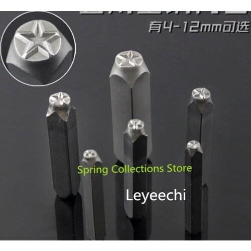 Wholes 1PCS 4/5/6/8/10/12mm Star Shape Tool die Punch Stamp Stamping Case Leather Craft Free ship