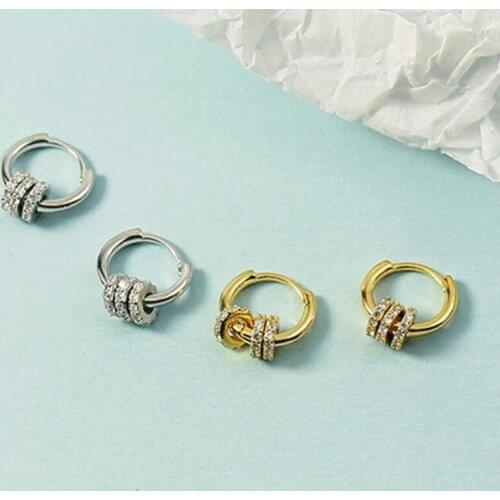 KOFSAC Trendy Multiple Ways to Wear Zircon Circle Earrings Women Jewelry 925 Sterling Silver Earring Valentines Day Accessories