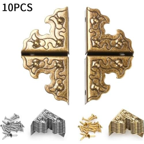 10Pcs 25mm Antique Furniture Metal Crafts Jewelry Box Corner Foot Wooden Case Corner Protector Decorative Corner