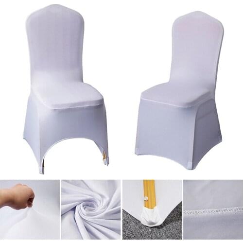 10pcs High Quality White Wedding for Events Party Hotel Decoration Stretch Elastic Large Spandex Chair Cover
