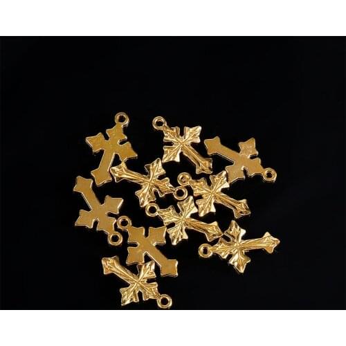 100pcs/Catholic Rosary Small Cross Cross Black Coating Papa Cross Zinc Alloy Metal Pendant