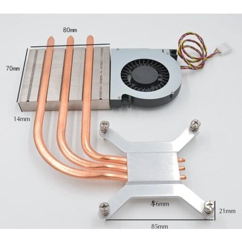 1001-03 with fan Heat radiator AIO Thermal Module 1U ultra-thin 1150 1155 radiator 8017 fan cooling module Heat pipe