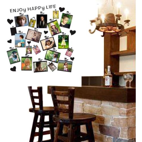 20Pcs Family Picture Photo Frame Wall Sticker Home Decor Decal Heart Quote Mural whosale