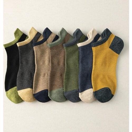 3 Pairs/Lot Cotton Socks Mens Solid Color Fashion Male Boat Socks Shallow Mouth Absorb Sweat Man Short Socks Spring Autumn