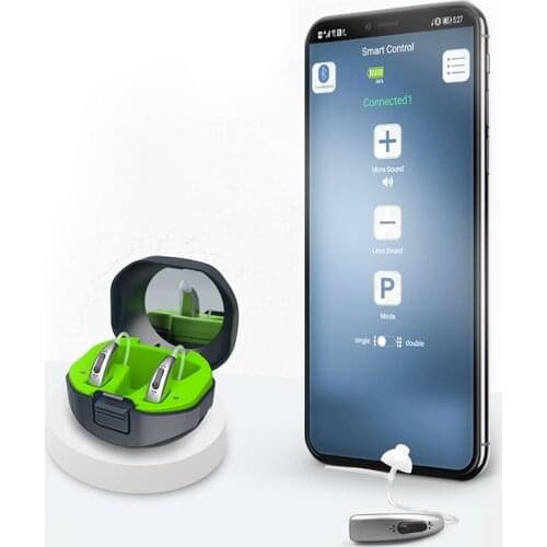 4 Channel Portable Rechargeable Mini Hearing Aid Bluetooth Sound Amplifier Adjustable NoNoise Deafness Hearing Aids for Elderly