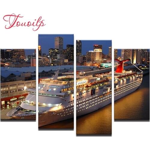 4pcs/set 5d Cruise Diamond Painting Cross Stitch Pattern Diamond Embroidery Mosaic Full Drill Home Decor DIYPainting