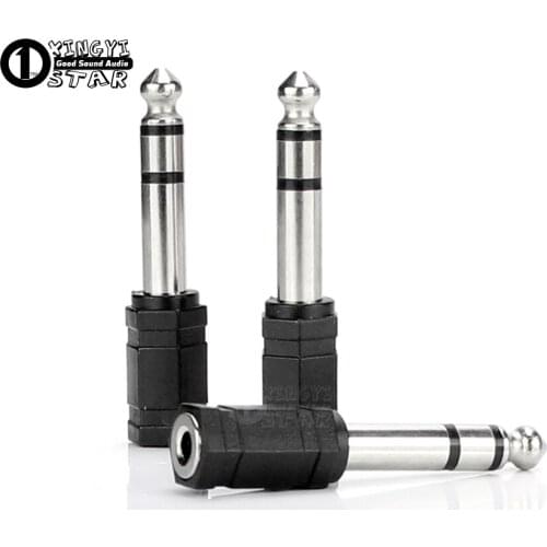5Pcs 6.5mm Male to 3.5mm Female Converter Plug Stereo Jack Audio Adapter Connector For Mic Karaoke Mixer Voice Amplifier Speaker