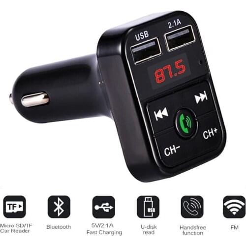 Car FM TransmittersMultifunctional Handsfree Modulator Bluetooth Car Kit Audio MP3 Player Dual USB Charger APP Control 2021 New