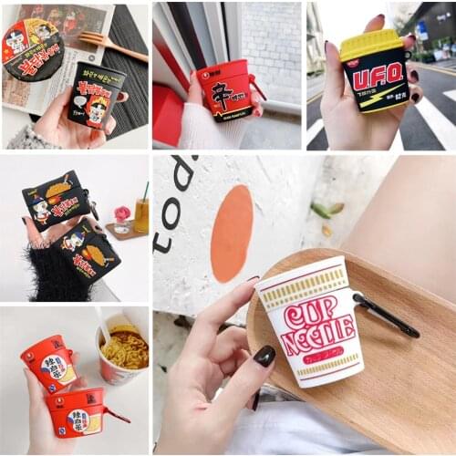 3D Cup Noodles Instant Noodles Headphone Case For Apple Airpods 1/2 Silicone Wireless Earphone Cases for Apple Airpods pro Case