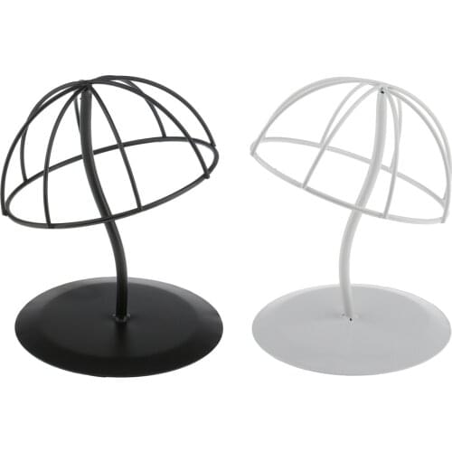 Black Iron Wig Hair Head Hat Cap Display Holder Stand Tool Storage Rack