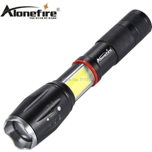 AloneFire G701 flashlight 5000lm CREE XM-L T6 led Aluminum waterproof Tactical Zoom Torch COB Magnet lantern AAA 18650 battery