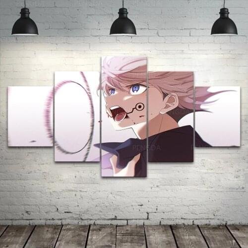 HD Print Modular Inumaki Toge Canvas Painting Wall Art 5 Panel Anime Poster Home Decor Jujutsu Kaisen Pictures Living Room Frame