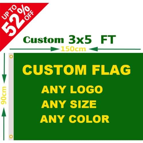 Custom Flag 3x5 FT Flying Banner Printing Any Size 100D Polyester Advertising Sports Decoration Copper Grommets, Free Shipping