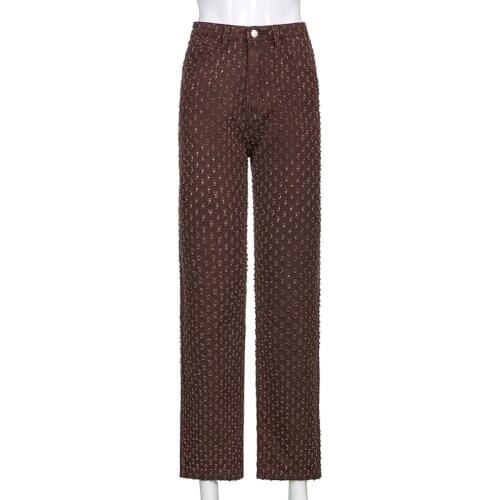 JMPRS Y2K Women Jeans Fashion Ripped High Waist Cotton Denim Pants Streetwear Baggy Cargo Wide Leg Jeans 90s Straight Trousers