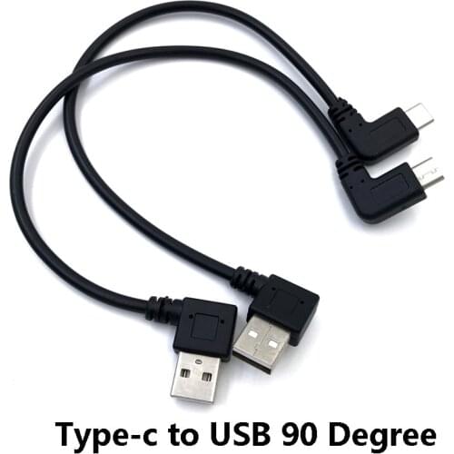 Type-c Cable 90 Degree Right Left Angle Charging Short Cable USB to Type C Elbow Cables USB C For Samsung Huawei Smartphones