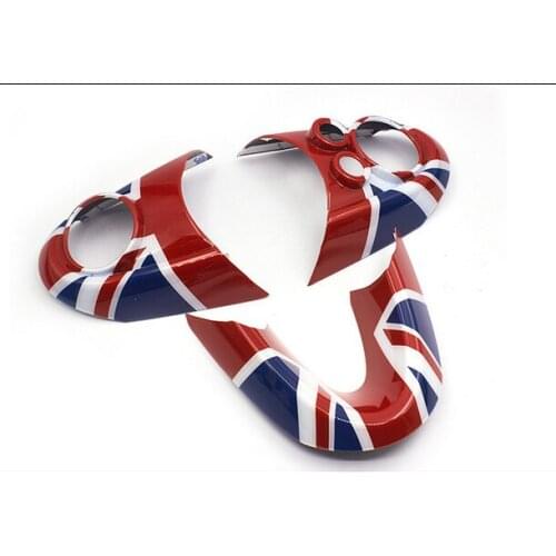 Red Union Jack UK Flag Car Interior Steering Wheel Trim Fit MINI Cooper F54 F55 F56 F60 Cars Accesiores