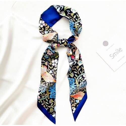 Fashion Floral Print Kerchief Small Silk Neck Scarf Women Hijab Scarfs Female Shawls Scarves Wraps Bandana Foulard SJ436